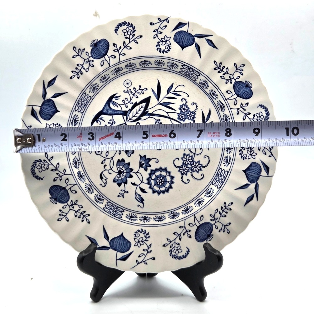 Vintage J&G Meakin Nordic Blue Onion English Ironstone 9.75" Plate - Picture 2 of 3